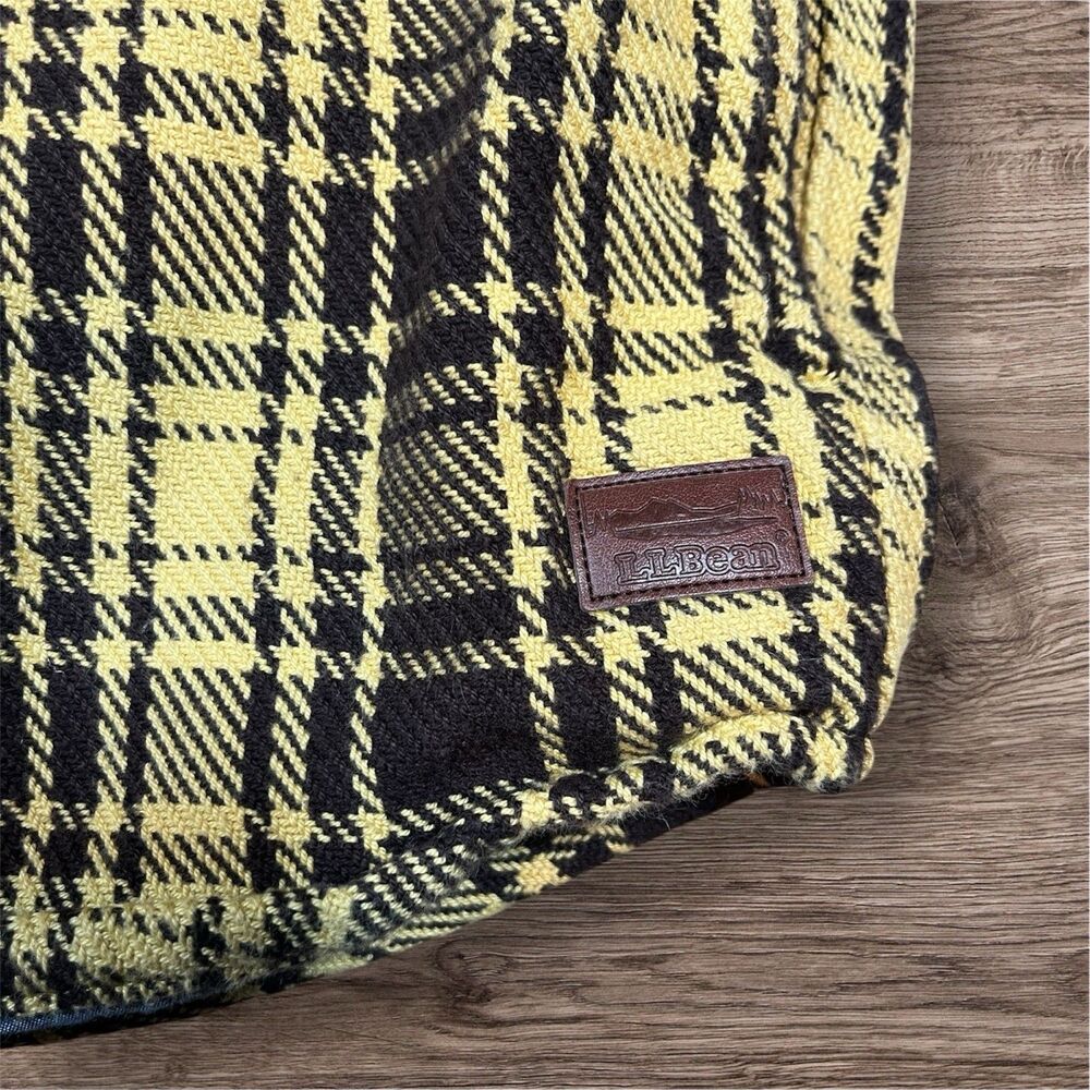 LL Bean Yellow Brown Plaid Slightly Fitted With‎ Pockets Jacket Men’s Size 2XLT - Picture 5 of 8